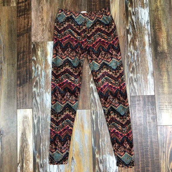 DJ production Pants - Fuzzy Boho Stretchy Leggings Purple Magenta Teal